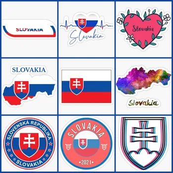 Карта Словацкого флага Креативная наклейка для мотоцикла, ноутбука, аксессуаров для окон, стены грузовика, Фургона, Велосипедного шлема, гоночных наклеек, настраиваемых
