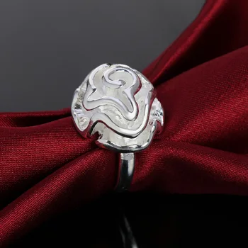 Кольца с розами из стерлингового серебра 925 пробы для женщин и мужчин, Размер 7, 8, 9, Модные вечерние Свадебные Аксессуары, ювелирные изделия, Рождественские подарки