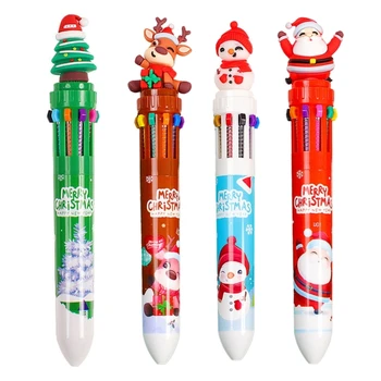 Рождественская Шариковая Ручка Выдвижная Многоцветная Шариковая Ручка для Малыша